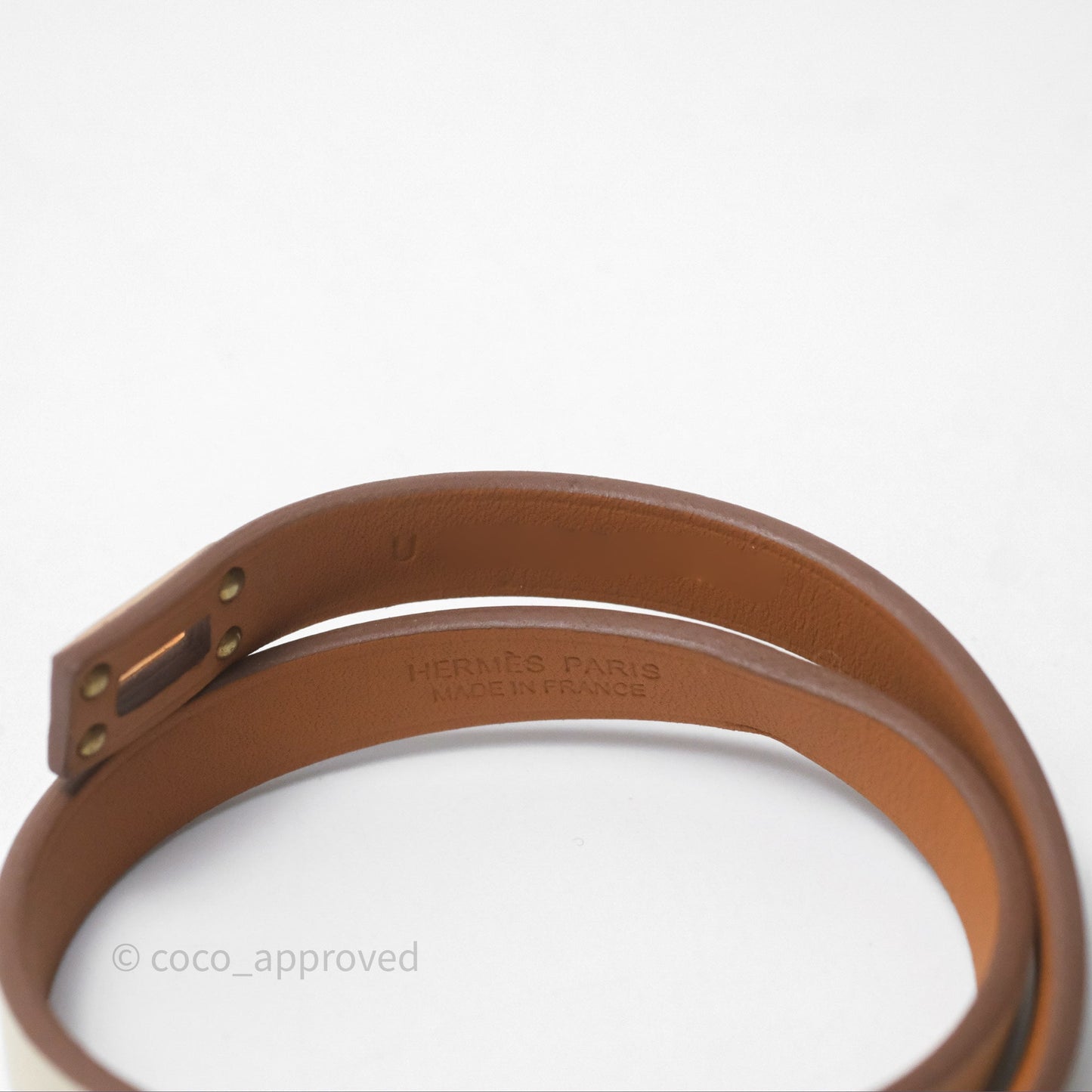 Hermès Mini Kelly Double Tour Bracelet Nata Swift Gold Hardware