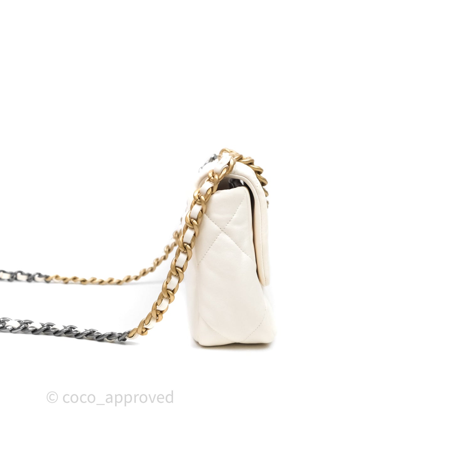 Chanel 19 Small Ivory White Mixed Hardware