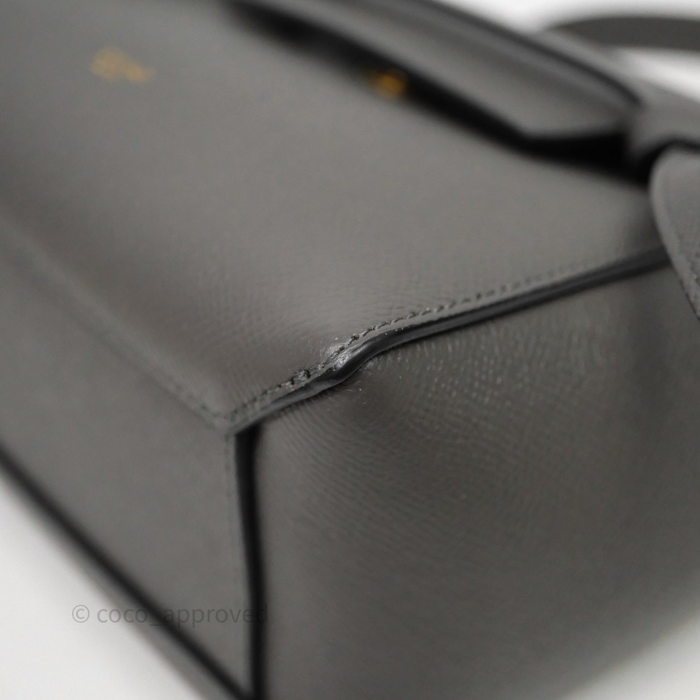 Celine Nano Belt Bag Grey Grained Calfskin Gold Hardware