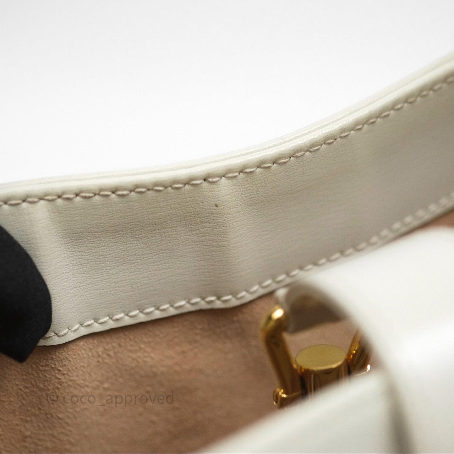 Gucci Jackie 1961 White Small Shoulder Bag Gold Hardware