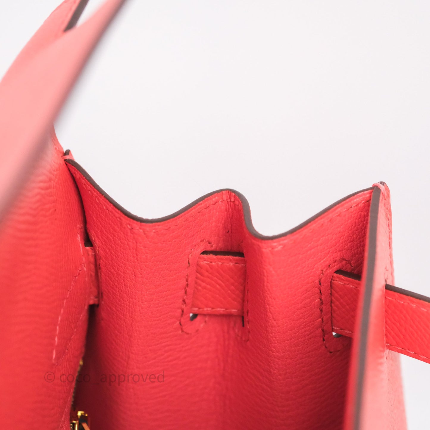 Hermès Sellier Kelly 28 Rose Jaipur Epsom Gold Hardware