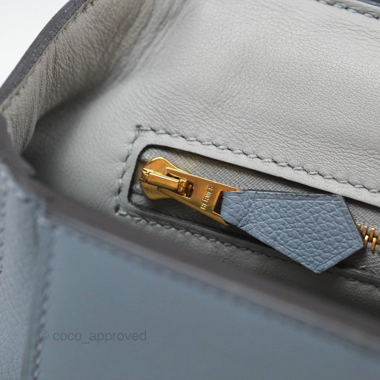 Hermès 24/24 21 Mini Bleu Lin J7 Evercolor/ Swift Gold Hardware