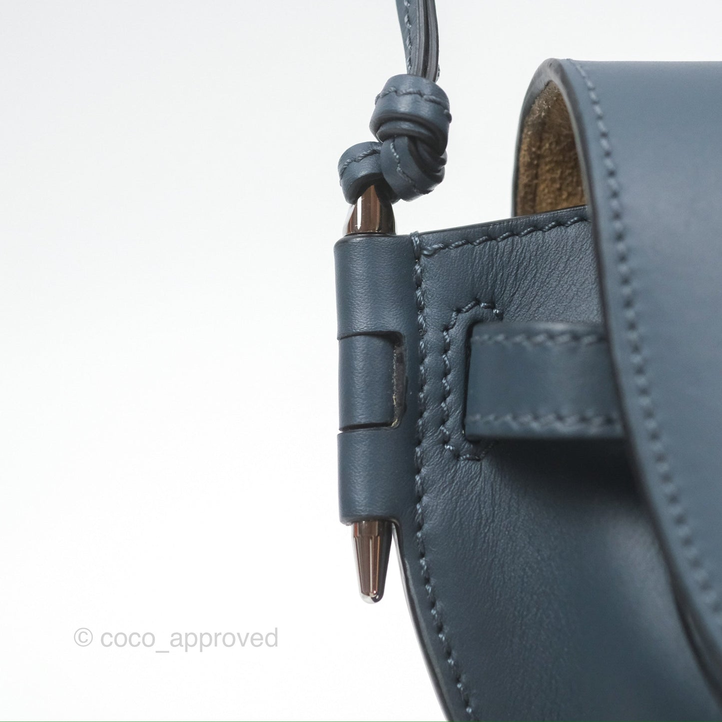 Loewe Mini Gate Dual bag Onyx Blue Soft Calfskin Jacquard Strap