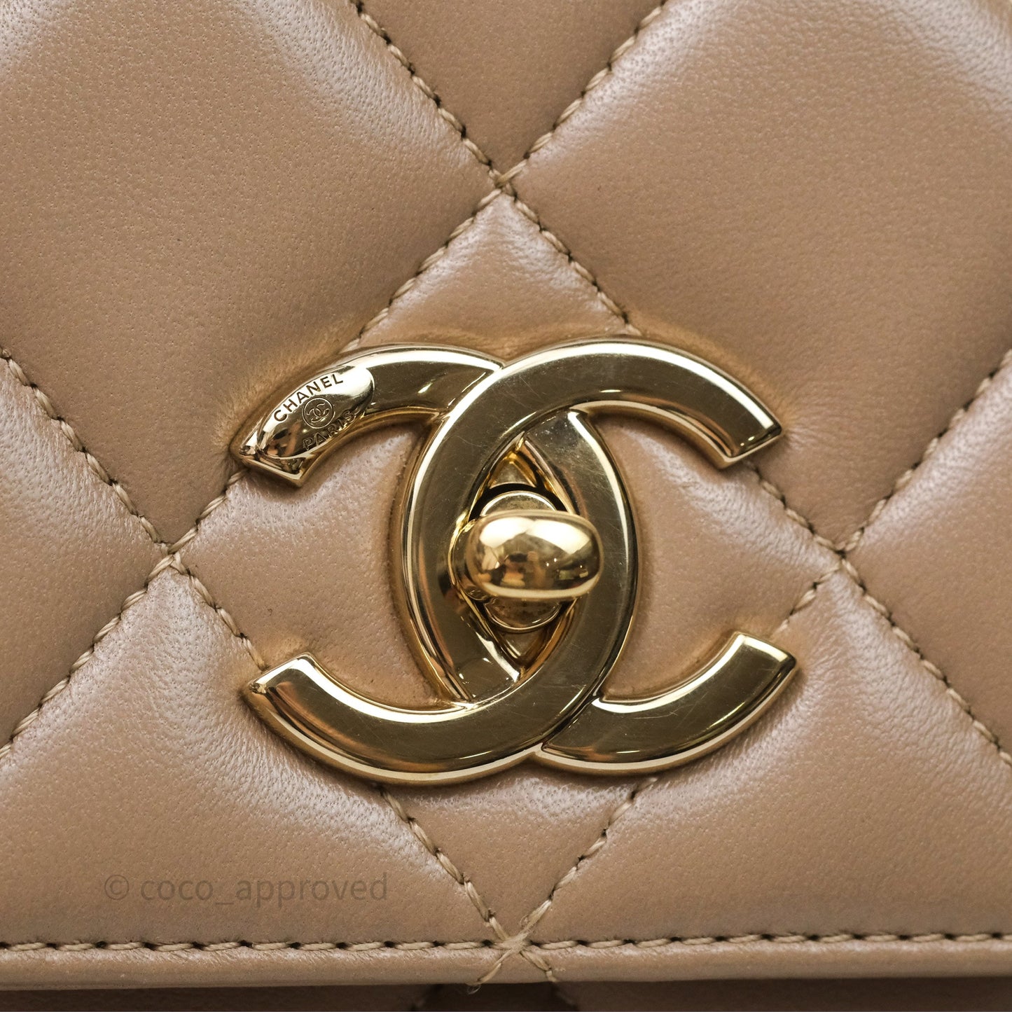 Chanel Small Trendy CC Beige Lambskin Gold Hardware