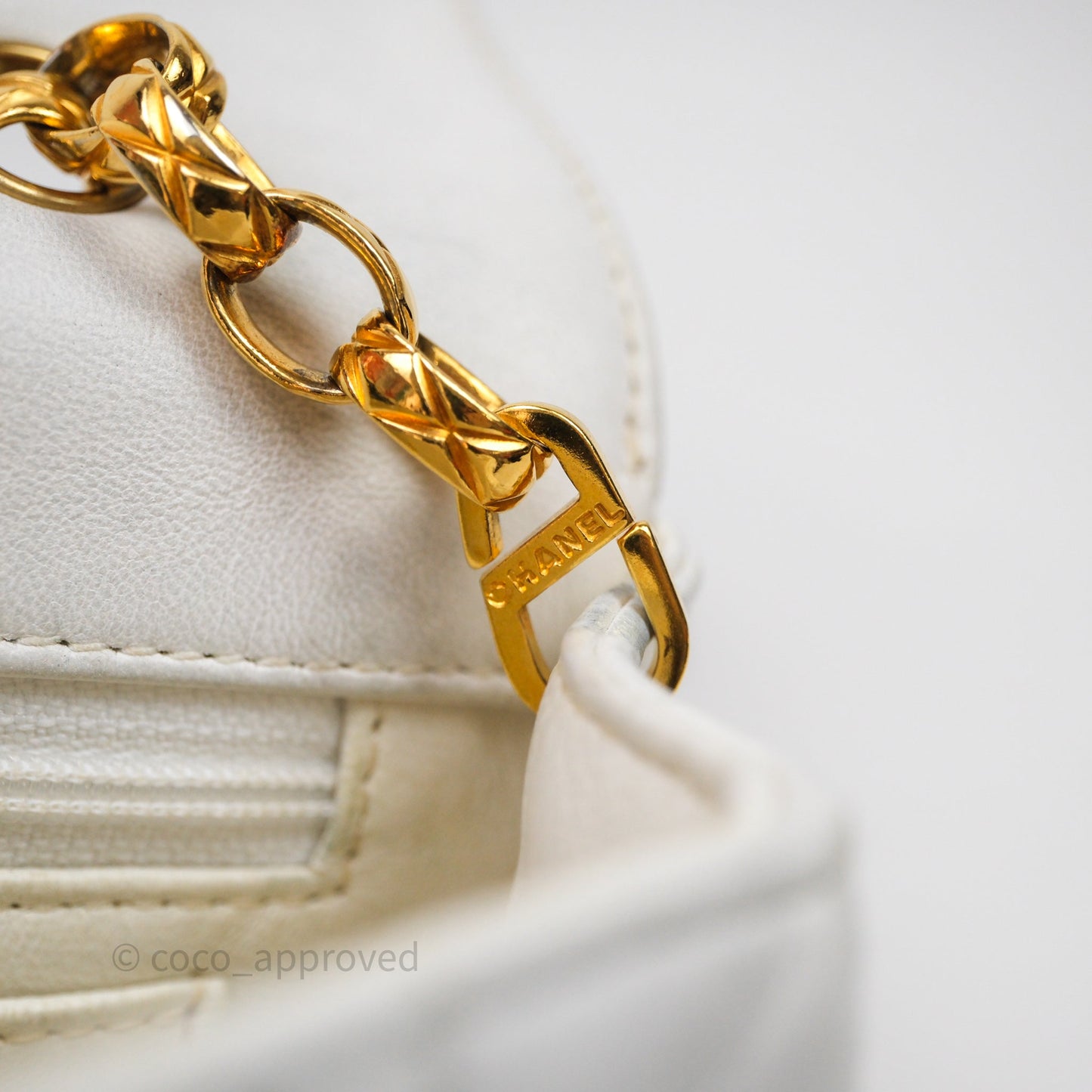 Chanel Vintage Mini Bijoux Chain Flap Bag White Gold Hardware
