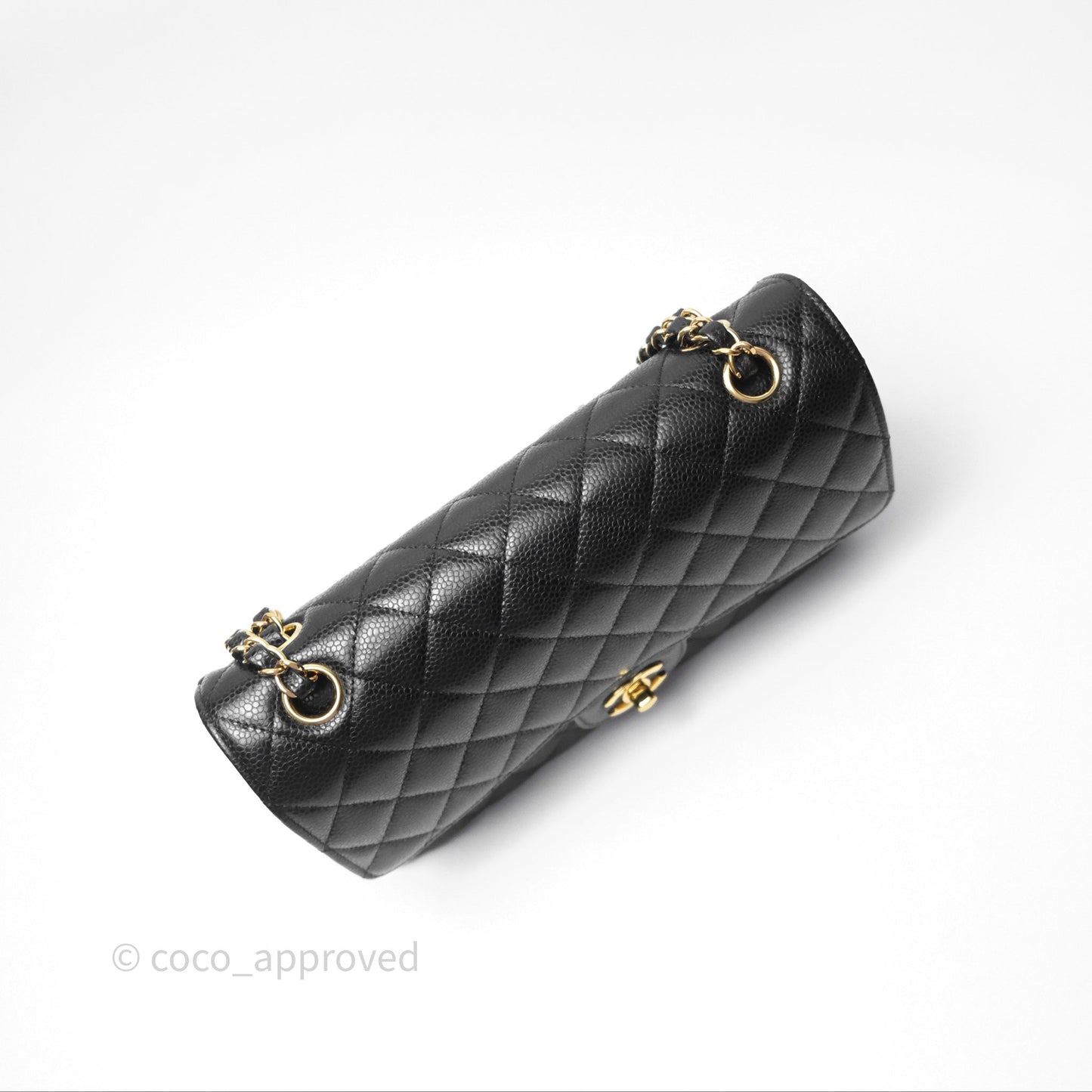 Chanel Classic M/L Medium Flap Quilted Black Caviar Gold Hardware