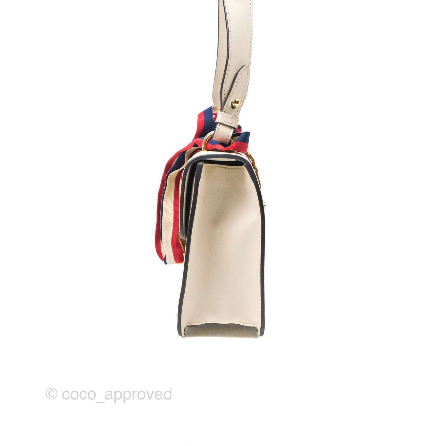 Gucci Calfskin Small Sylvie Shoulder Bag White