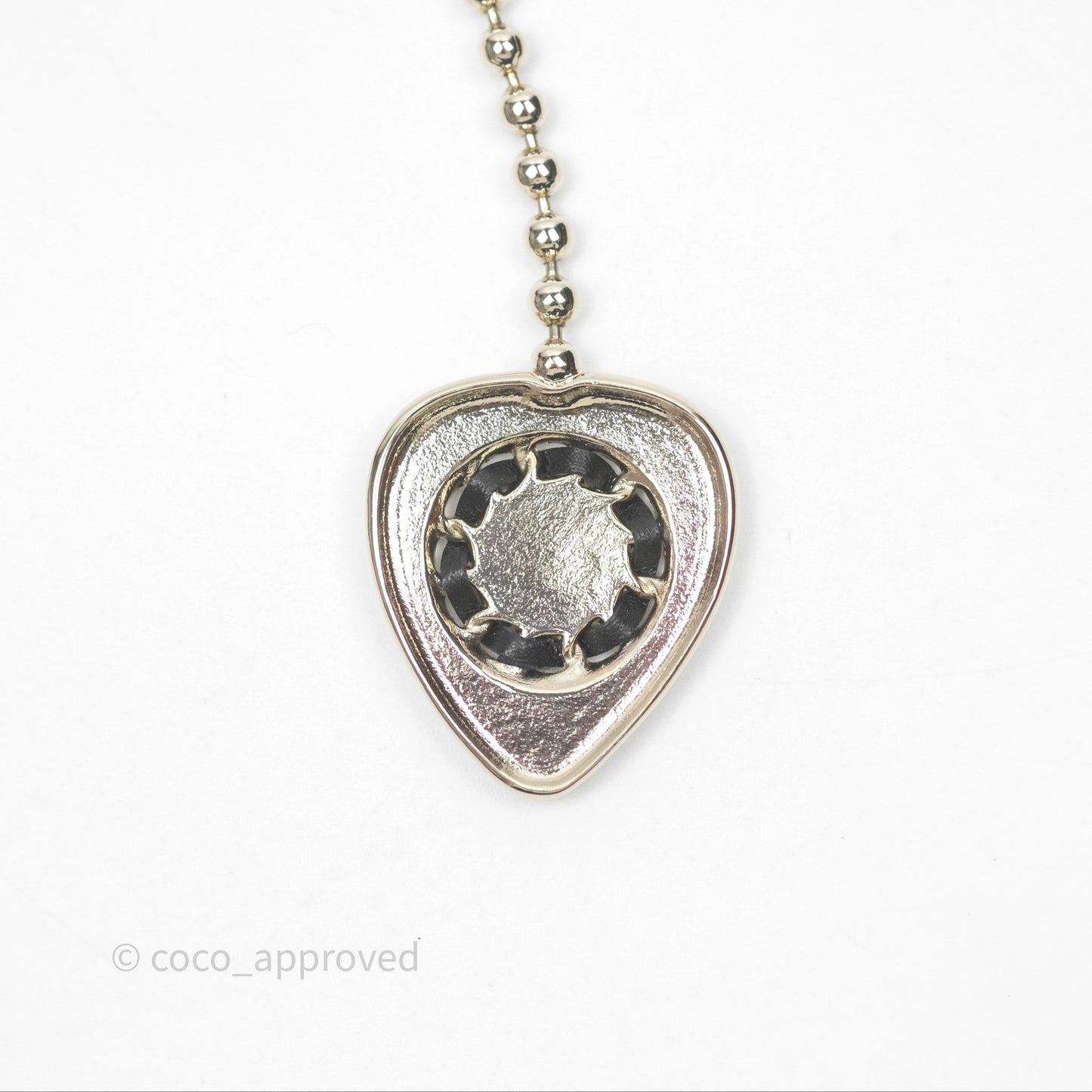 Chanel CC Guitar Drop Necklace Gold Tone 24A