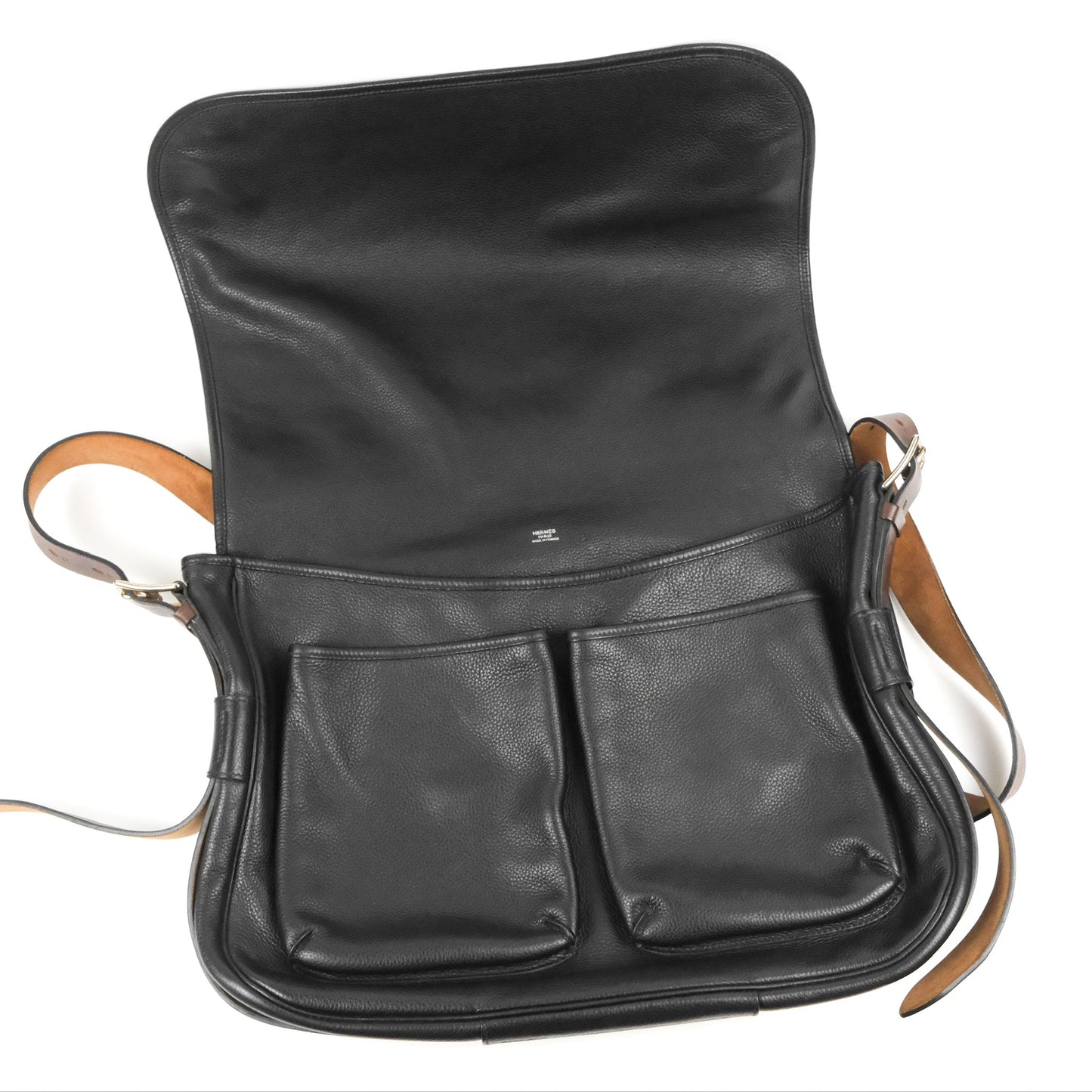 Hermès Men's Barda 43 Messenger Bag Black Ebene Alamo