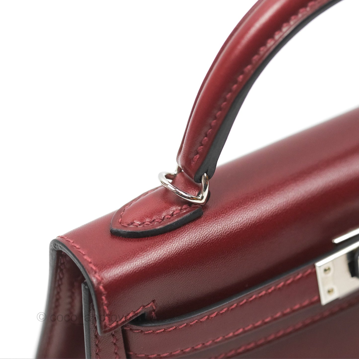 Hermès Mini Kelly II Sellier Rouge H Box Leather Palladium Hardware