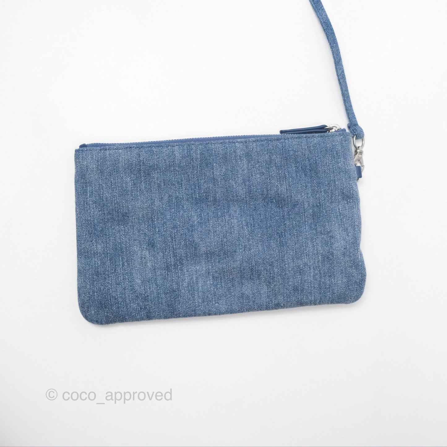 Chanel 22 Small Pearl Studded Denim Silver Hardware