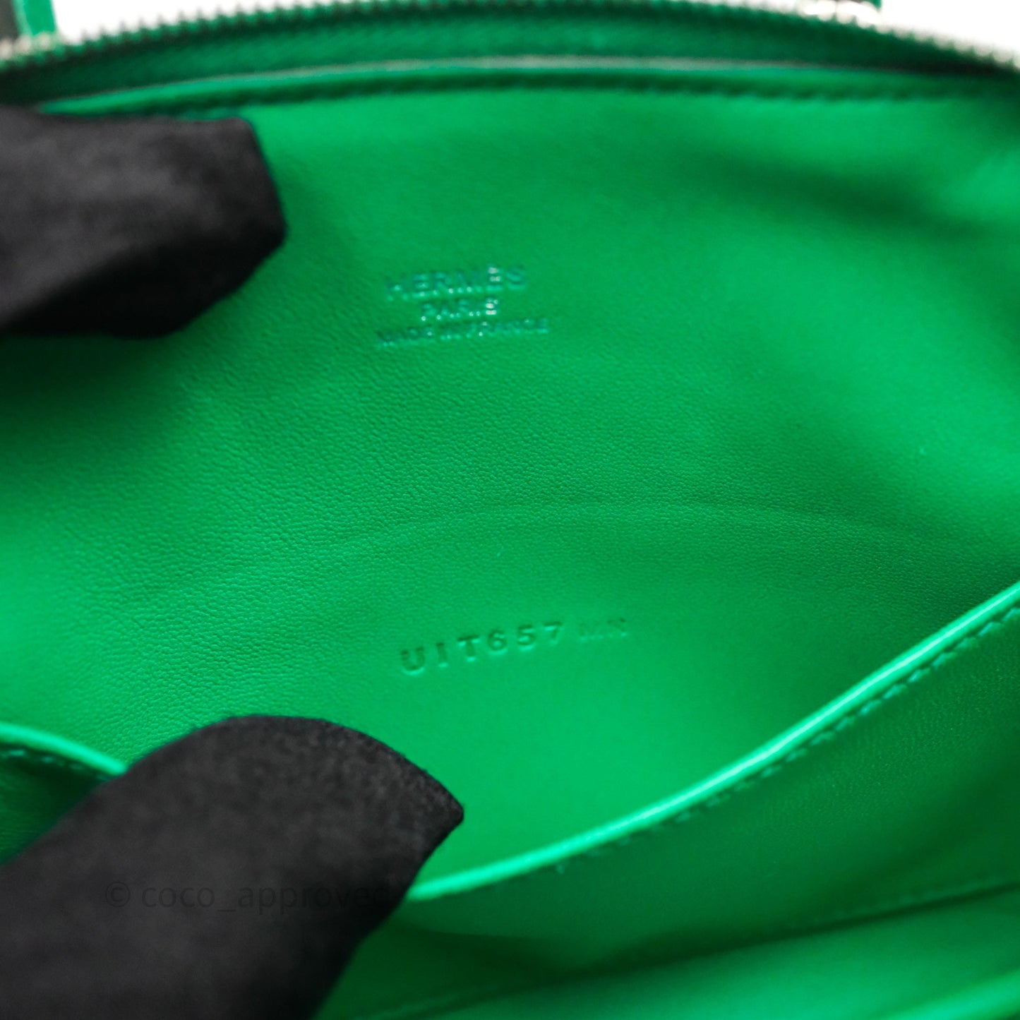 Hermès Bolide Mini 1923 Menthe 6W Chèvre Mysore Palladium Hardware