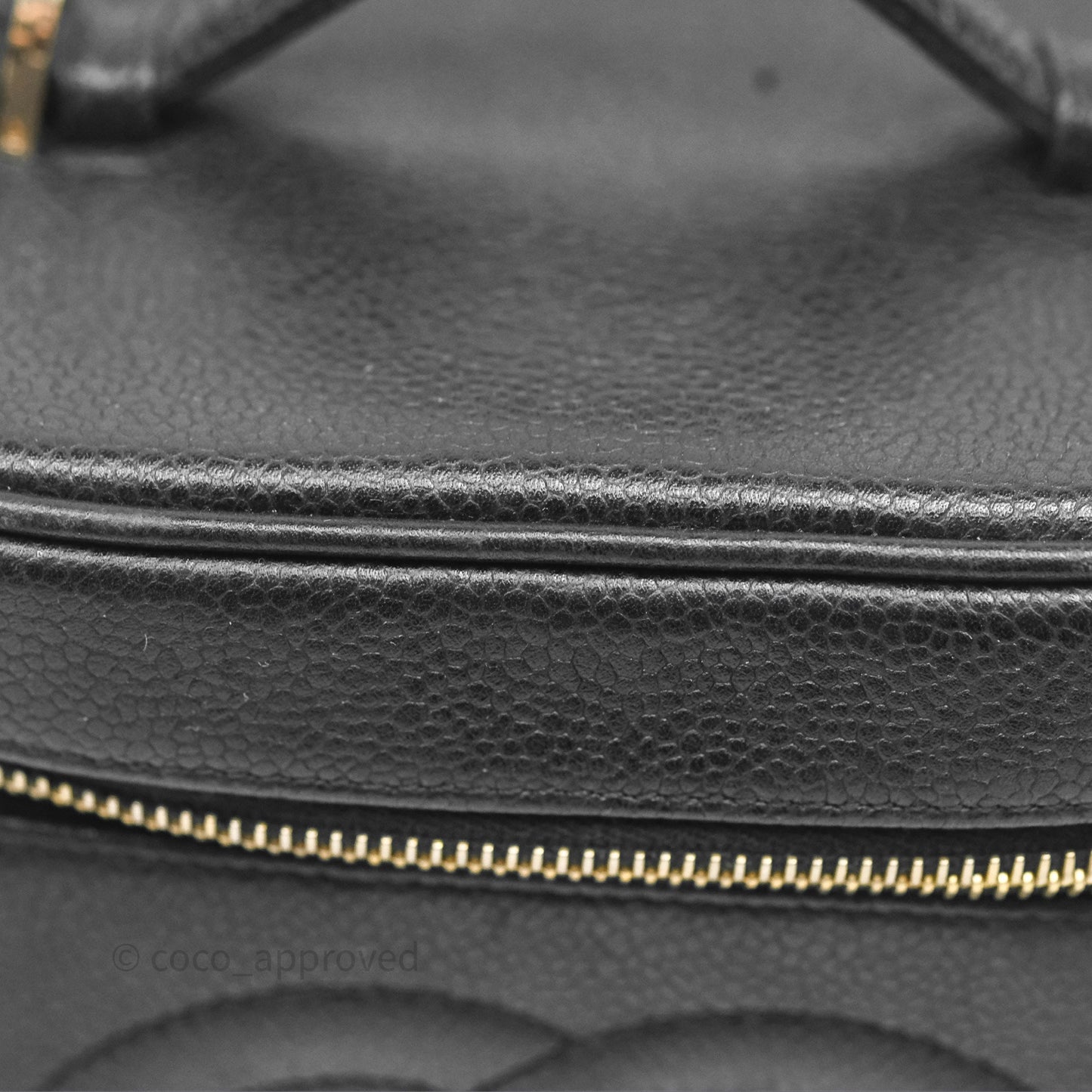 Chanel Vintage Vanity Case Black Caviar Gold Hardware