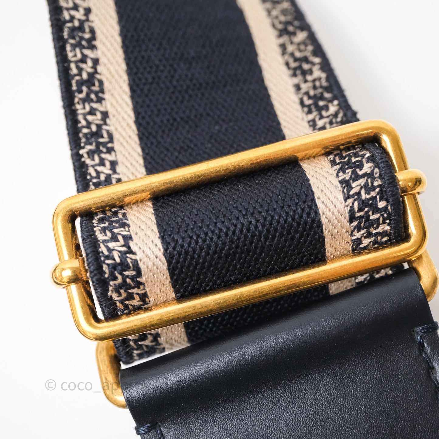 Christian Dior Navy 'Christian Dior Paris' Embroidery Shoulder Strap