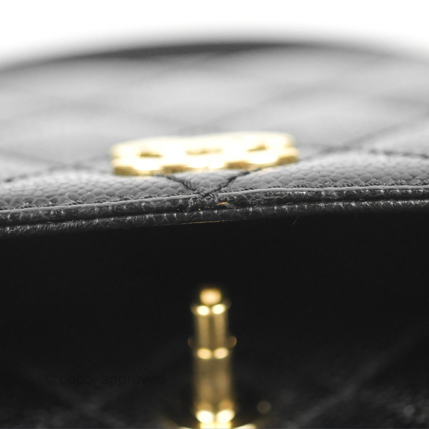 Chanel Vintage Kelly Quilted Flap Black Caviar 24K Gold Hardware