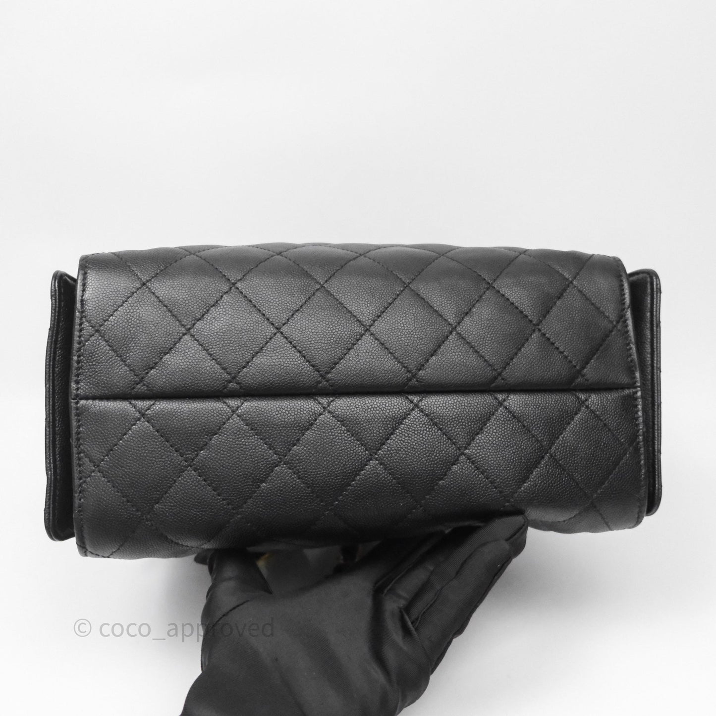 Chanel 25 Small Bag Black Caviar Aged Gold Hardware