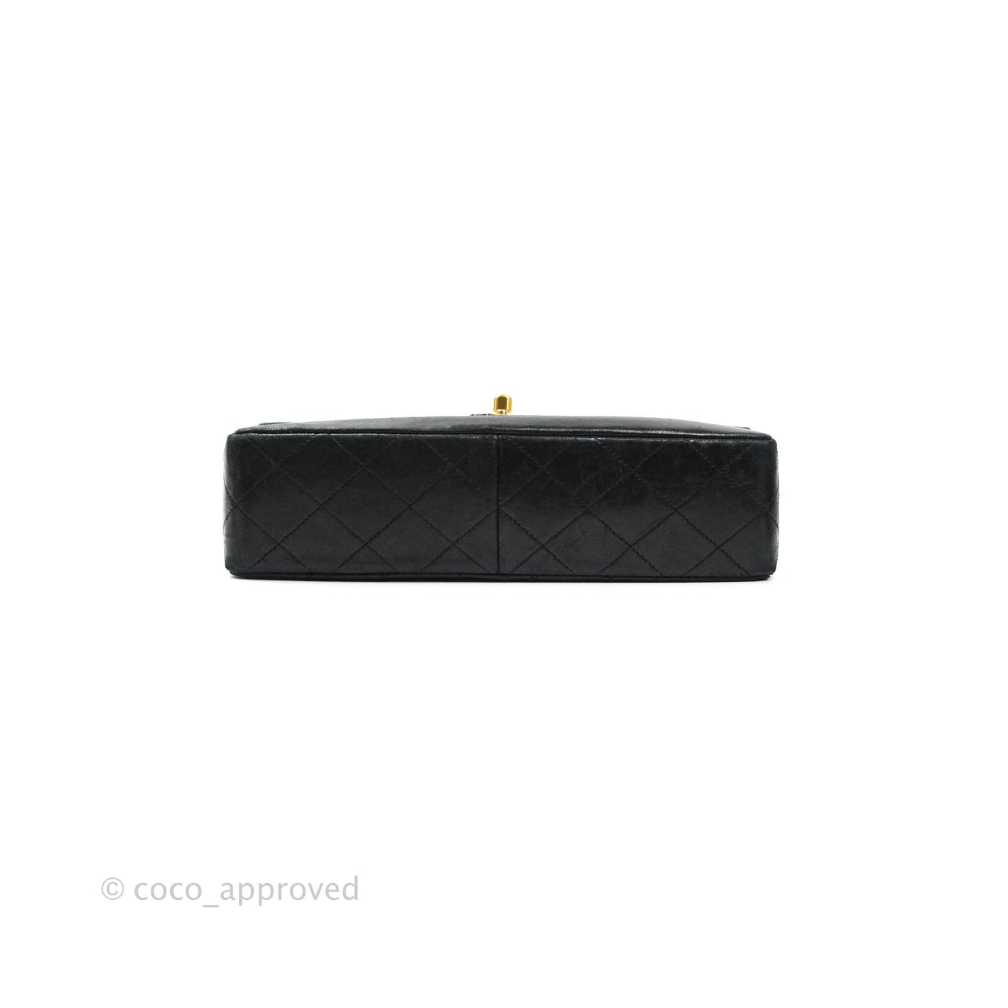 Chanel Vintage Flap Bag with Purse Pouch Black Lambskin 24K Gold Hardware