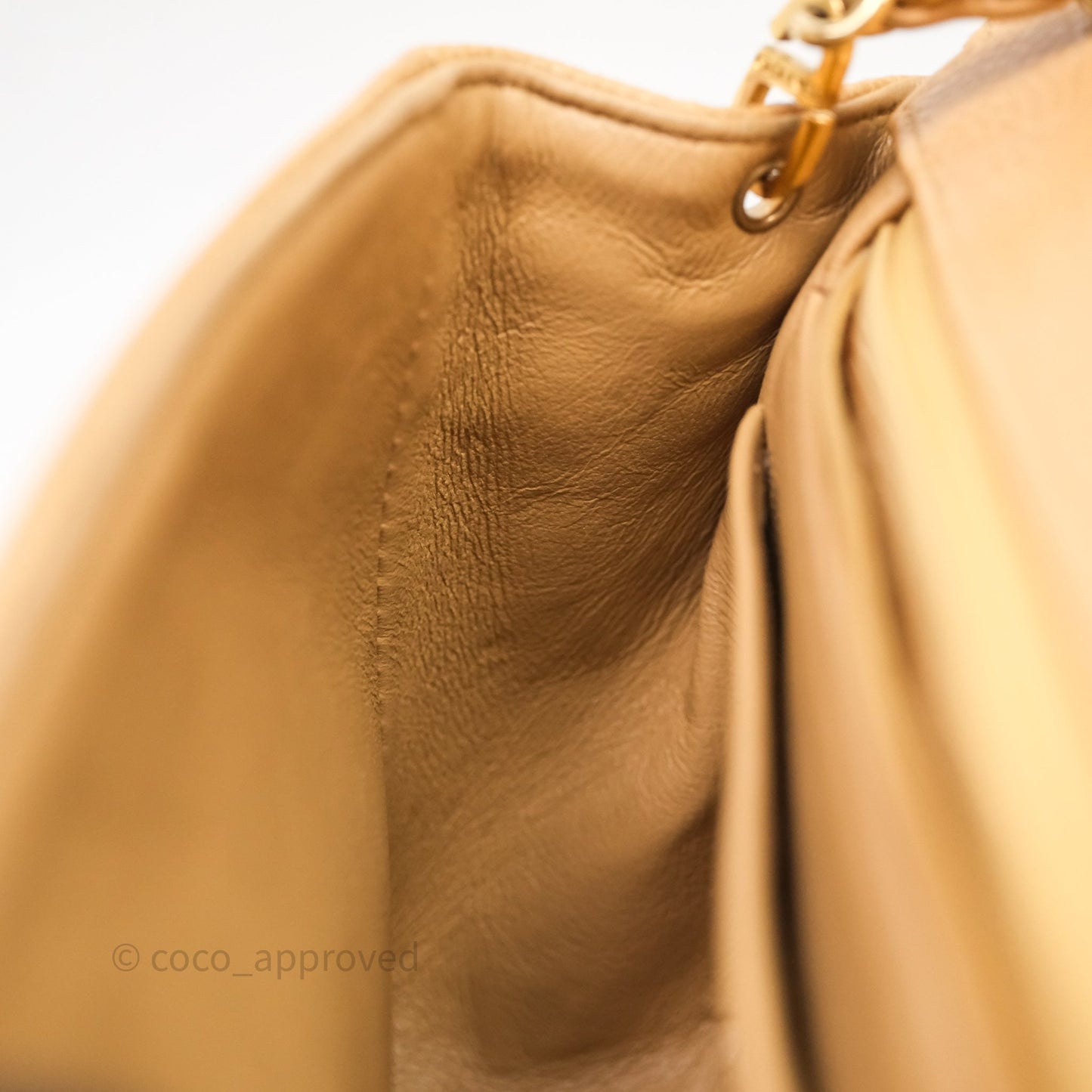 Chanel Vintage Mini Square Beige Caviar Gold Hardware