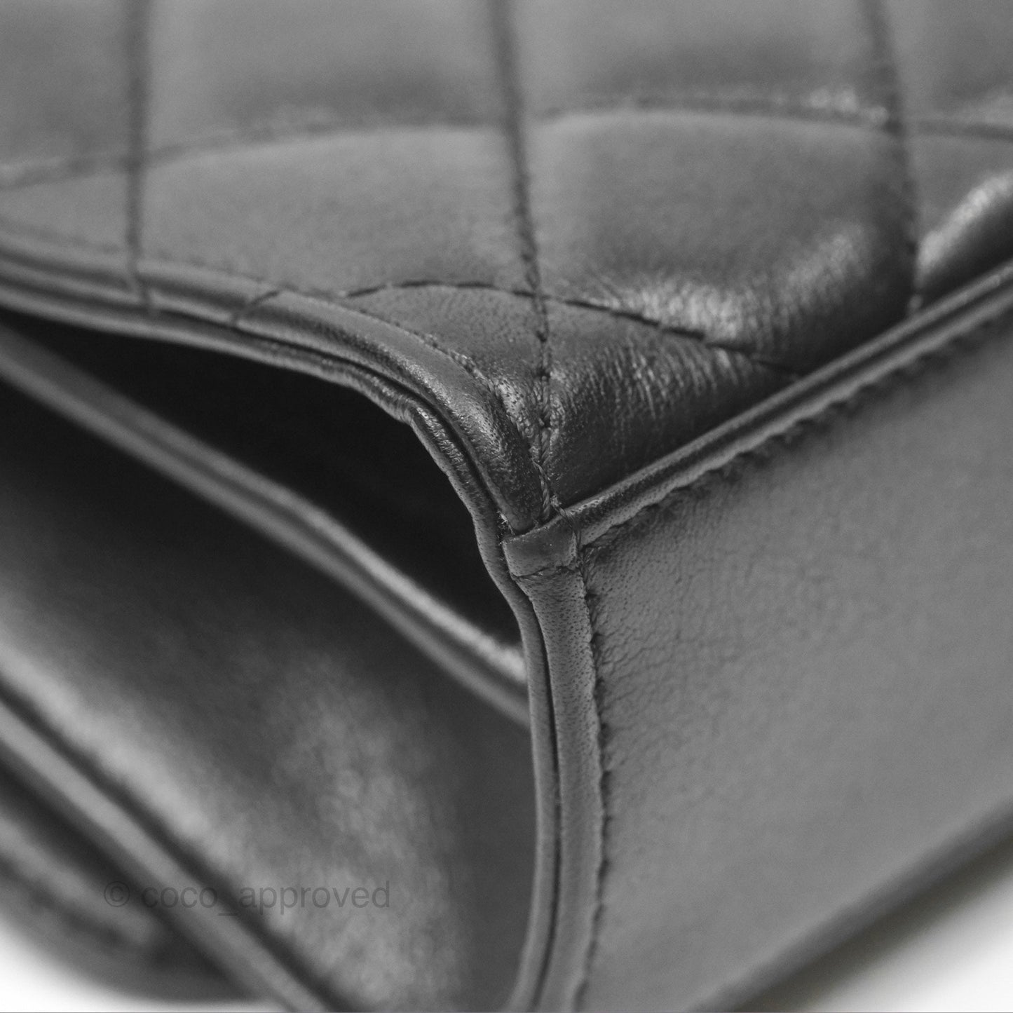 Chanel Triple Flap Bag Quilted Black Calfskin Aged Gold Hardware