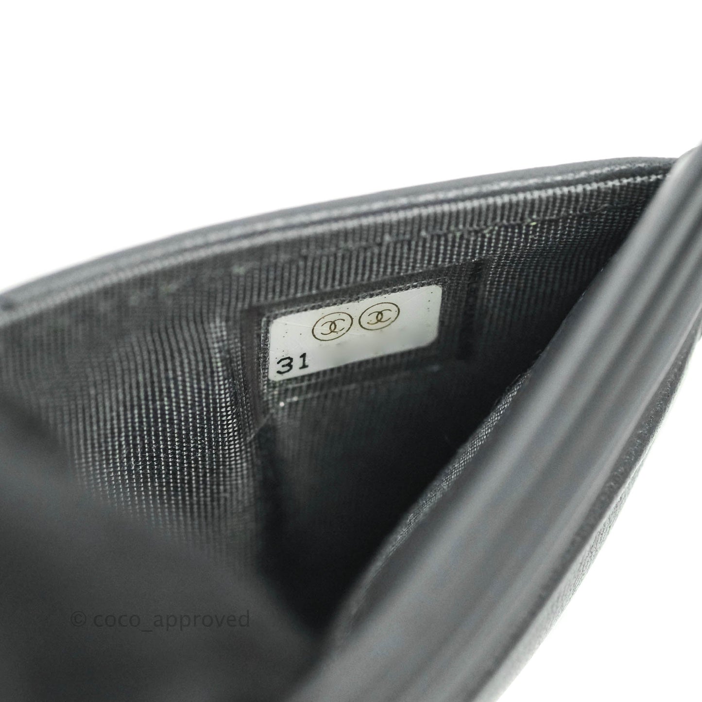 Chanel 19 Quilted Dark Grey Flat Card Holder