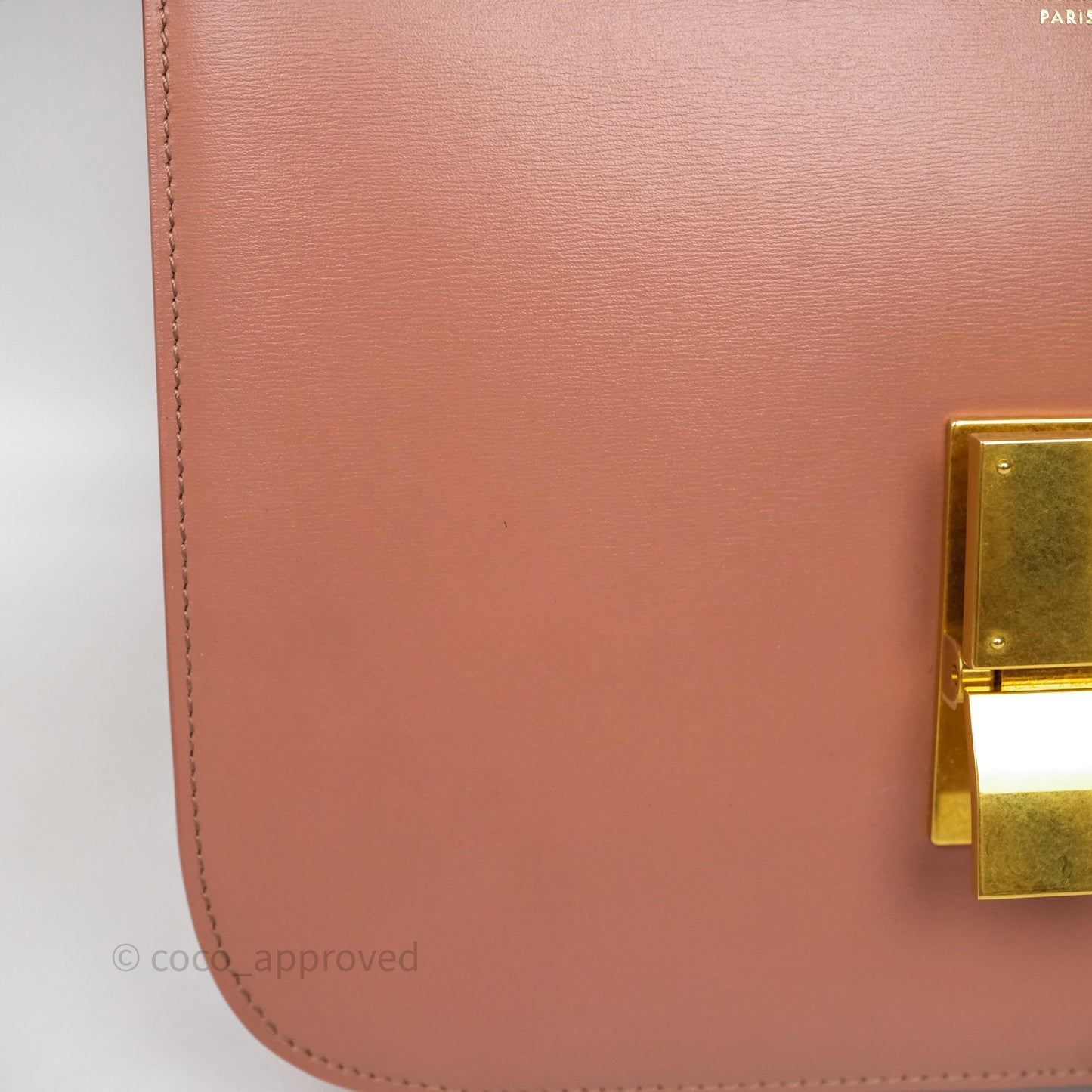 Celine Rose Box Medium Calfskin Bag Gold Hardware