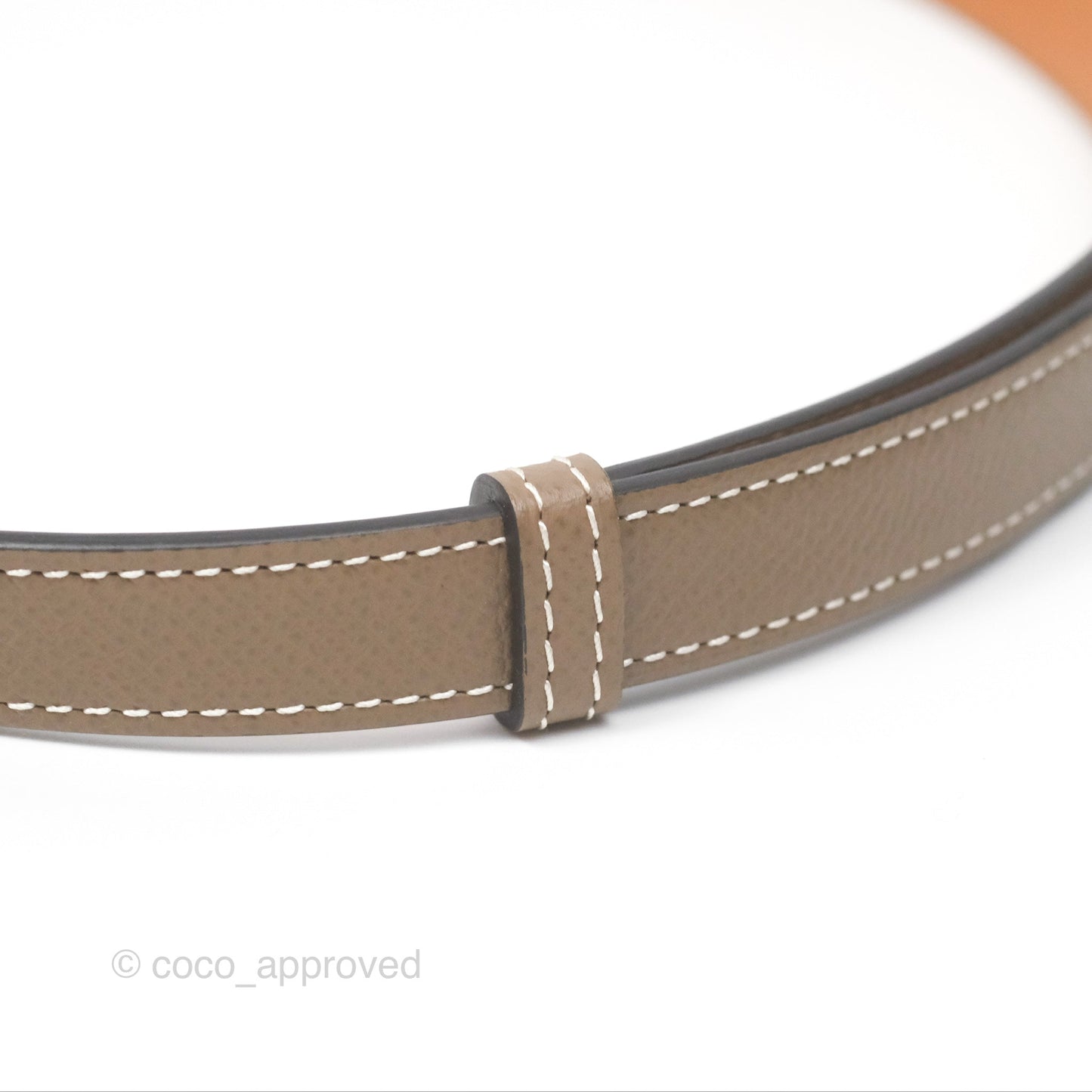 Hermès Kelly Buckle Belt Etoupe 18 Epsom Palladium Hardware