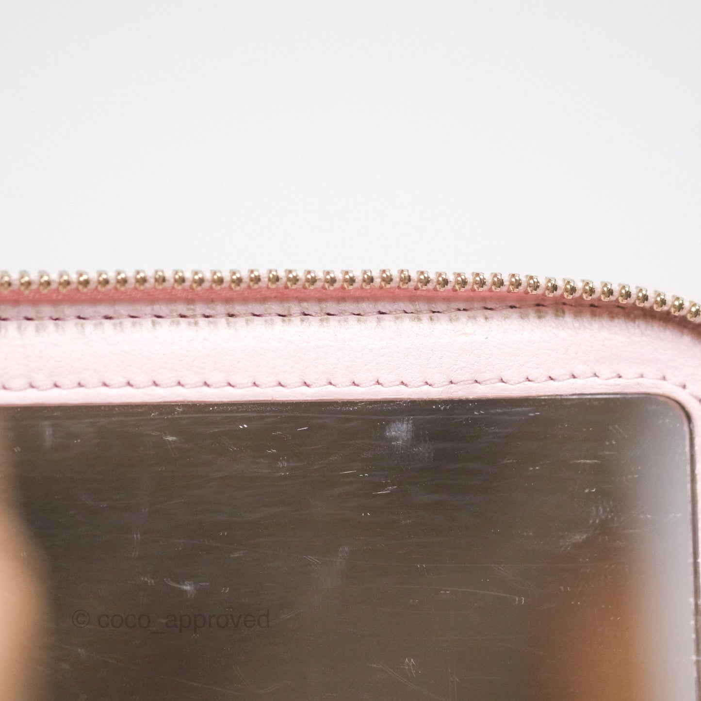 Chanel Vanity Rectangular Top Handle Light Pink Lambskin Gold Hardware