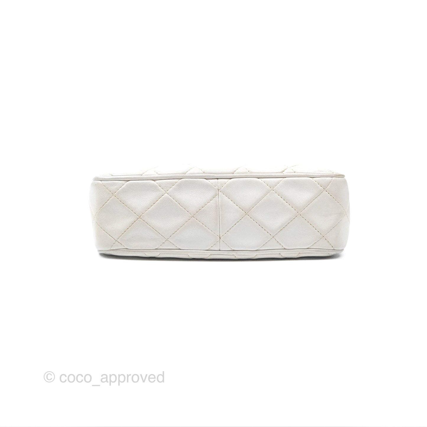 Chanel Vintage Small Camera Bag White Lambskin Gold Hardware