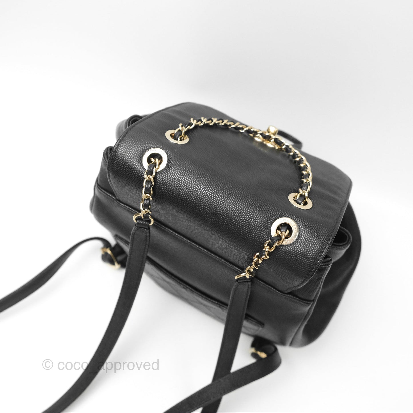 Chanel Quilted Business Affinity Backpack Black Caviar Gold Hardware