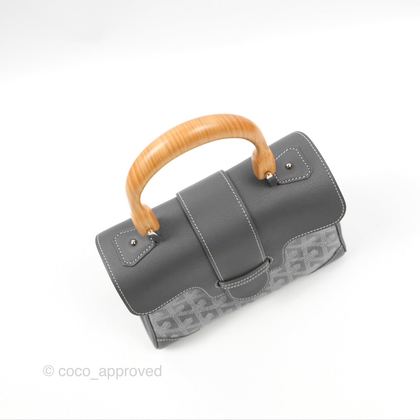 Goyard Saïgon Mini Bag Chevroches Calfskin Grey Silver Hardware