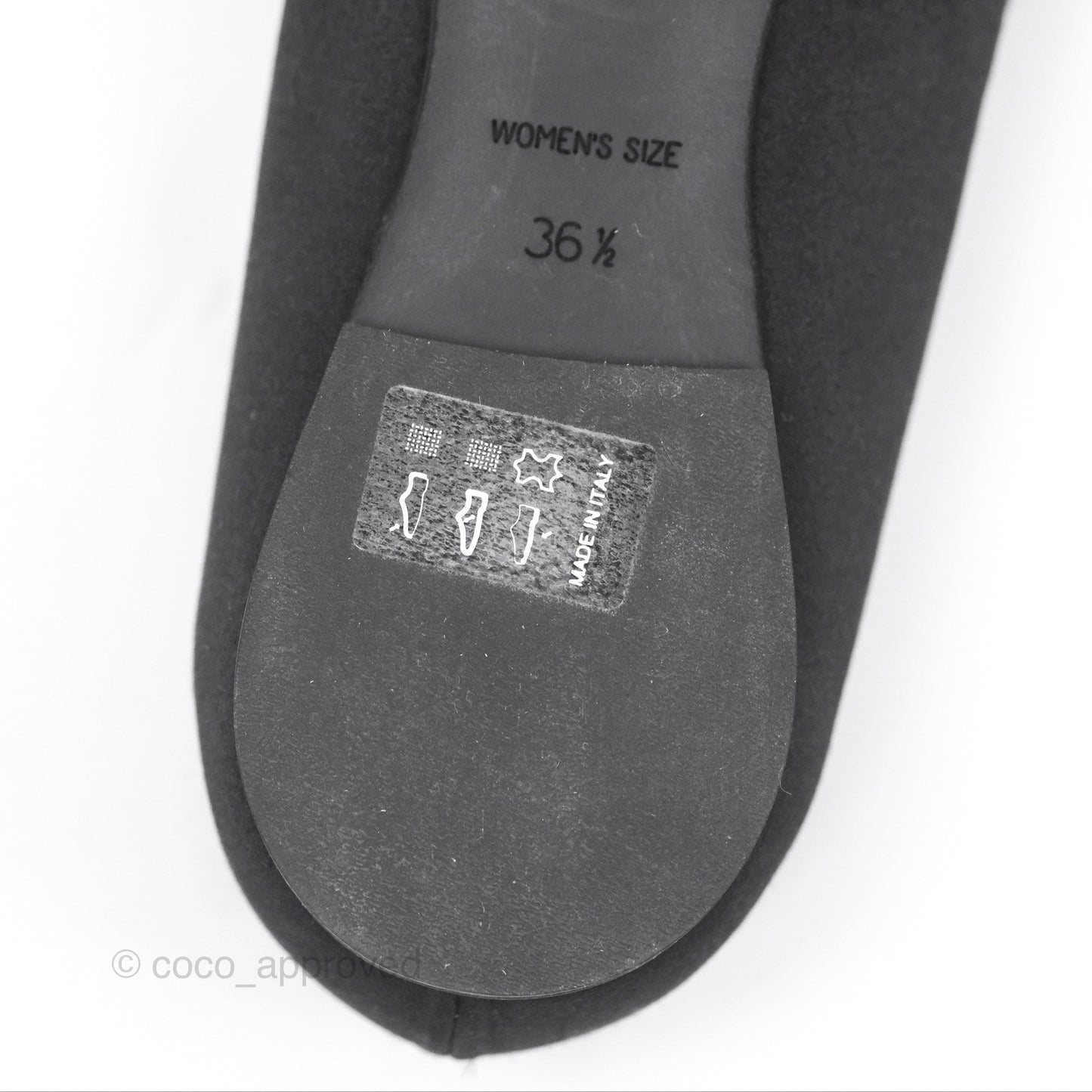 Roger Vivier Ballet Flats Black Satin Gold Hardware Size 36.5