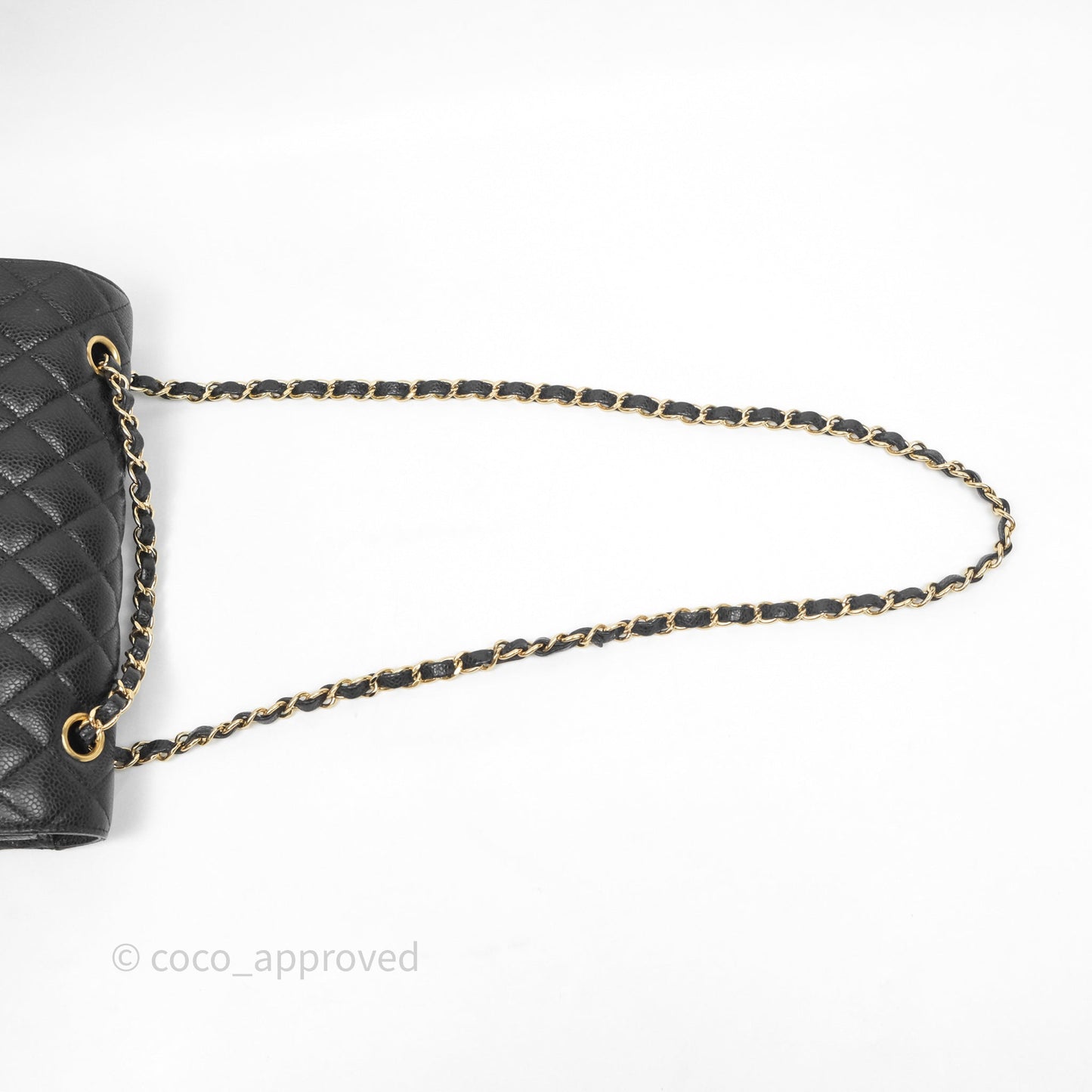 Chanel Classic M/L Medium Flap Quilted Black Caviar Gold Hardware