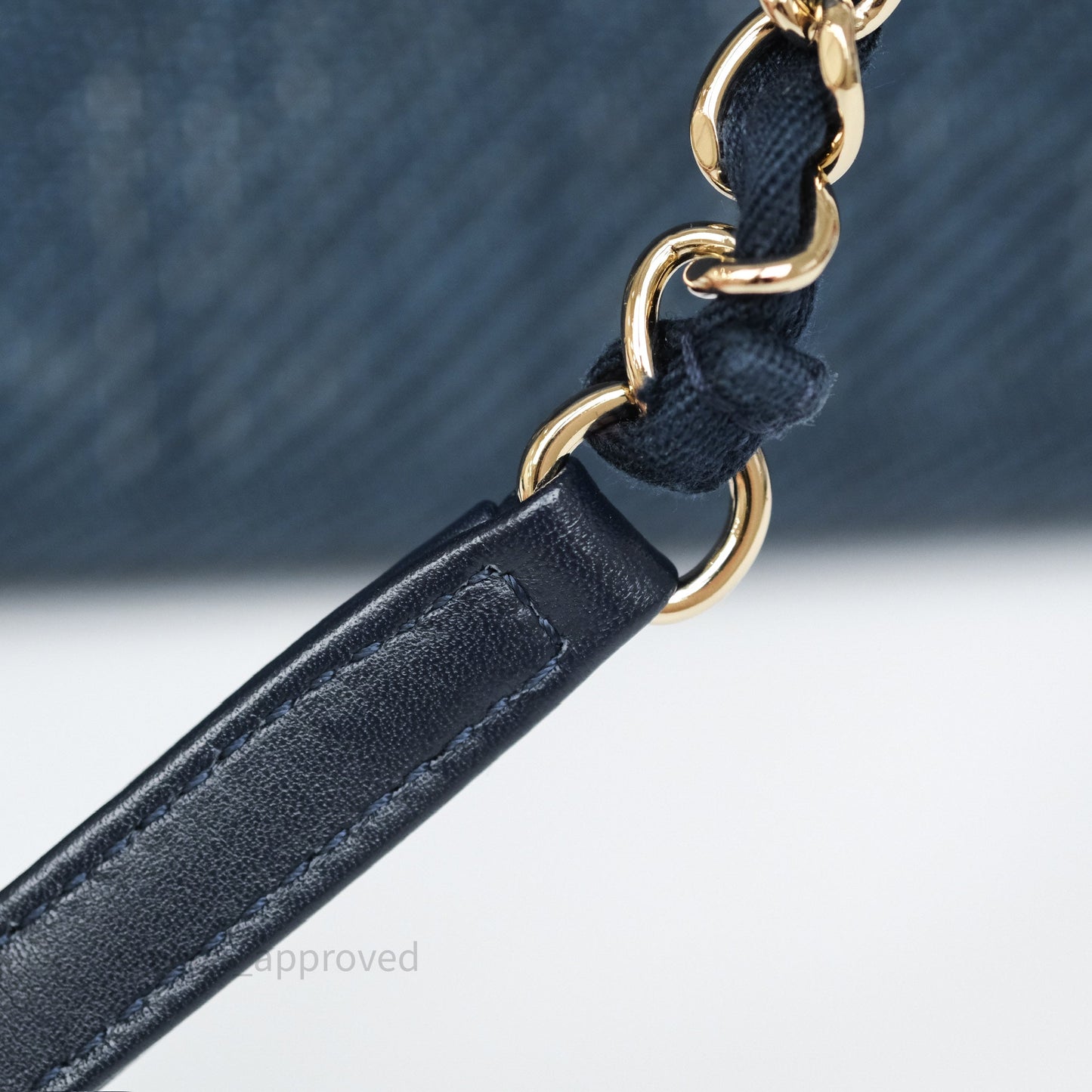 Chanel Medium Deauville Tote Navy Raffia Gold Hardware