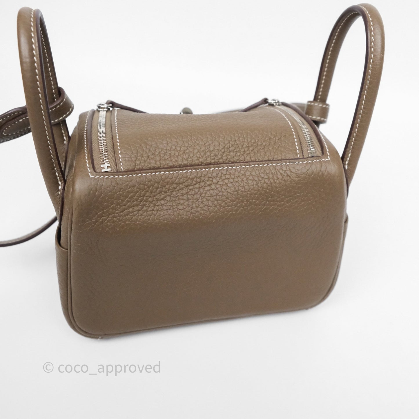 Hermès Mini Lindy 20 Etoupe 18 Clemence Palladium Hardware