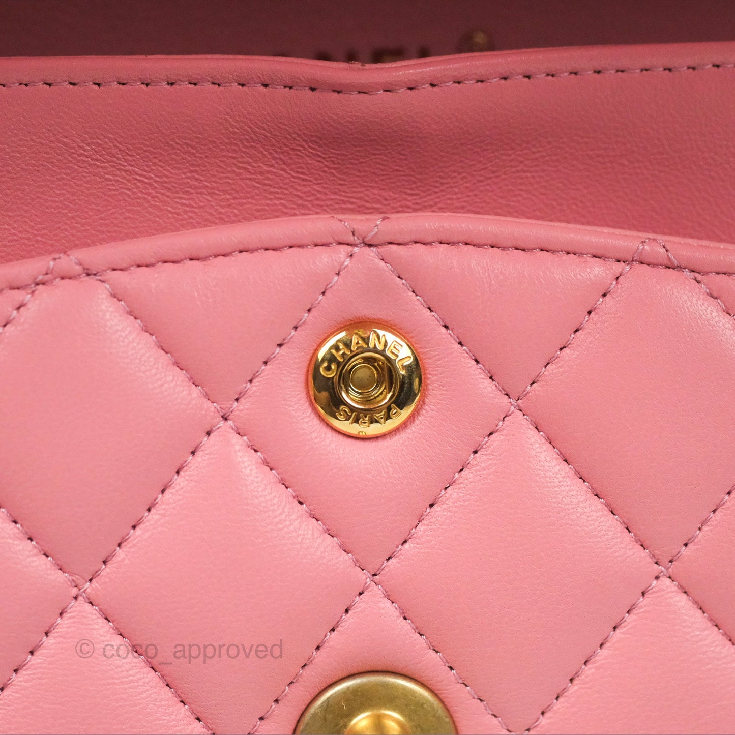 Chanel Small Classic Quilted Flap Pink Lambskin Gold Hardware
