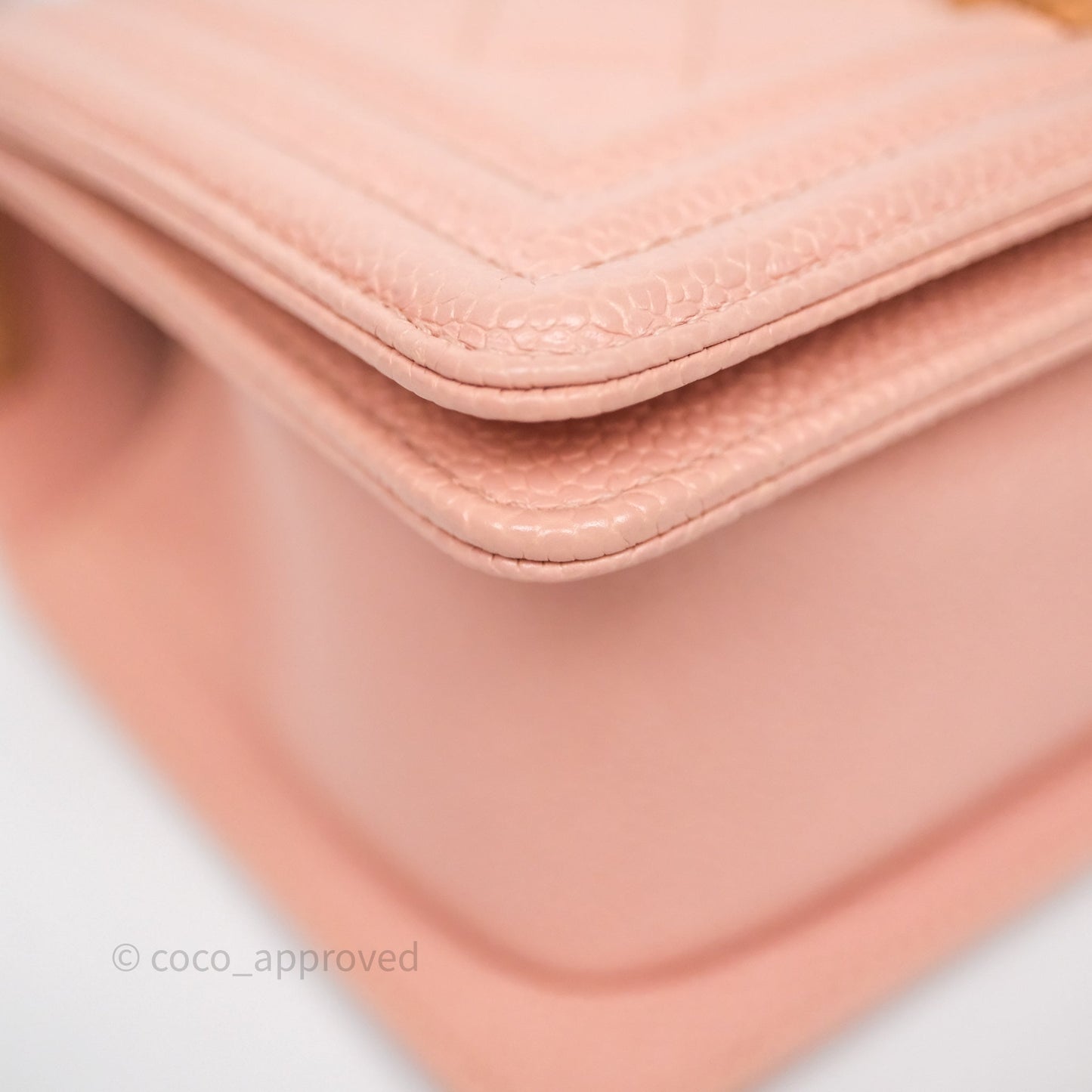 Chanel Small Boy Quilted Pink Caviar Gold Hardware