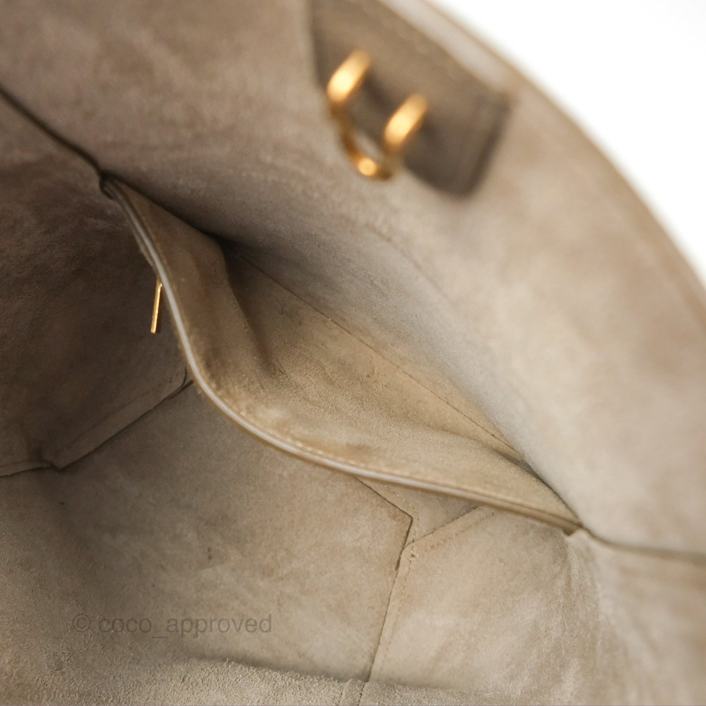 Celine Small Sangle Bucket Bag Taupe Grained Calfskin Gold Hardware