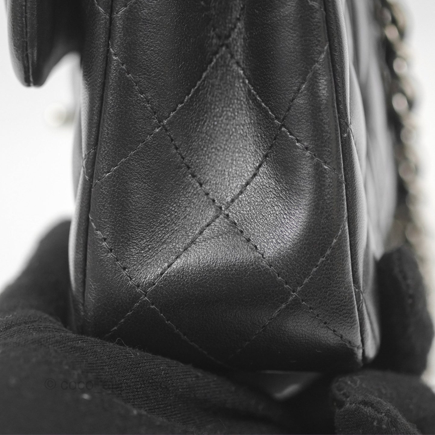 Chanel Small Classic Quilted Flap Black Lambskin Silver Hardware