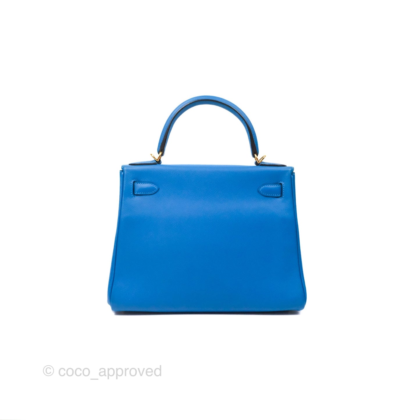 Hermès Retourne Kelly 28 Blue Evercolor Gold Hardware