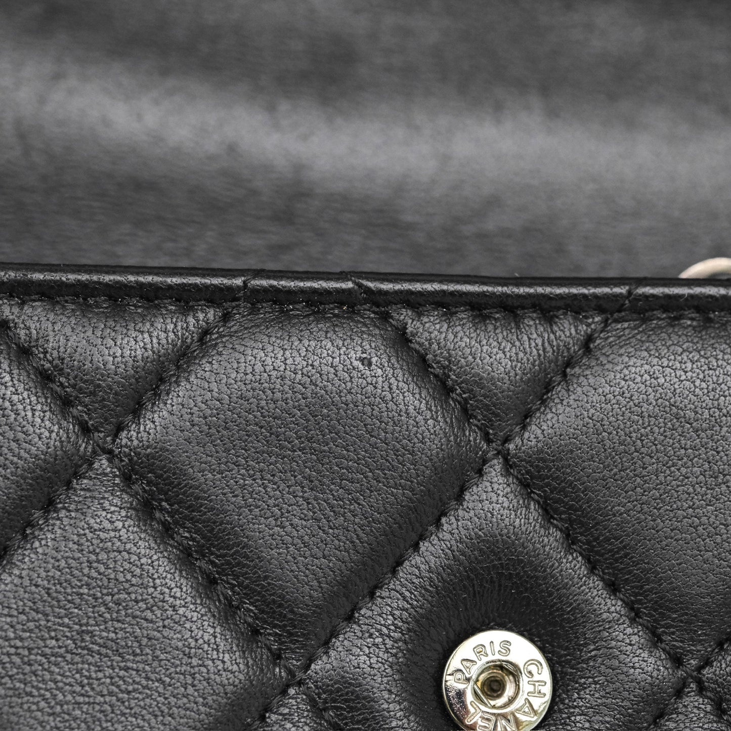 Chanel Classic Quilted Long Wallet Black Lambskin Silver Hardware