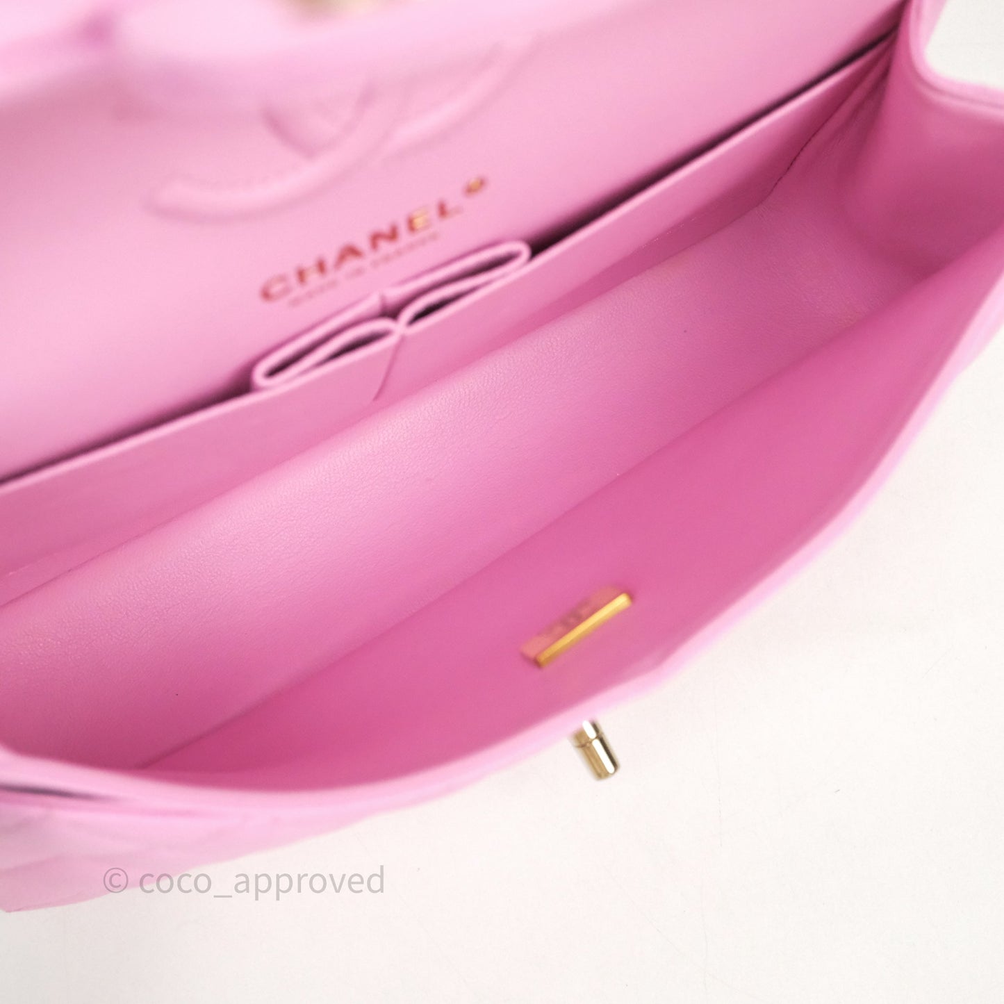 Chanel Small Classic Flap Quilted Pink Caviar Gold Hardware