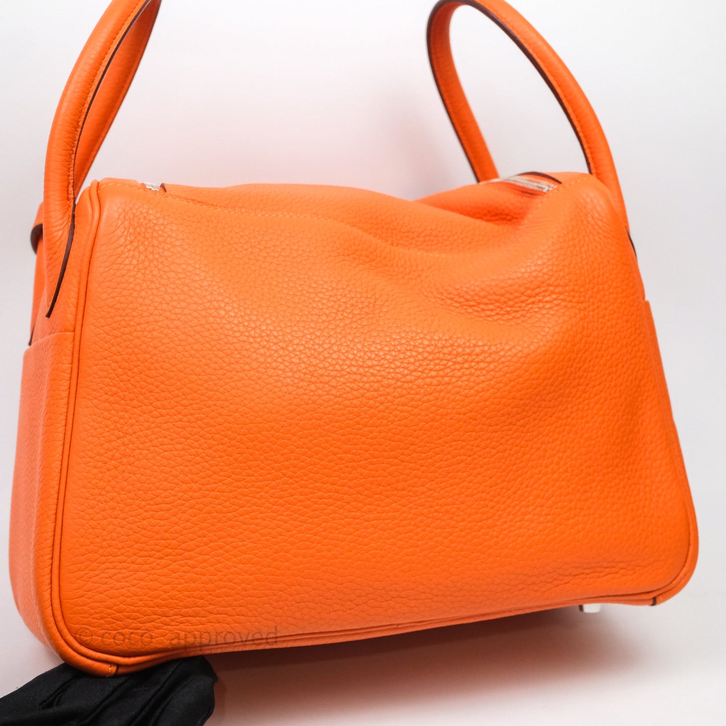 Hermès Lindy 30 Orange 93 Clemence Palladium Hardware