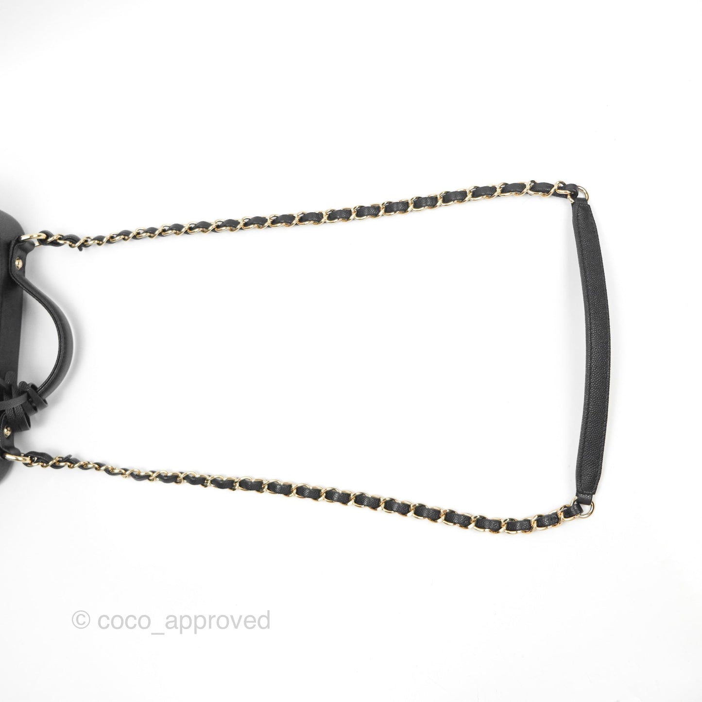 Chanel Quilted Medium CC Filigree Vanity Case Black Caviar Gold Hardware