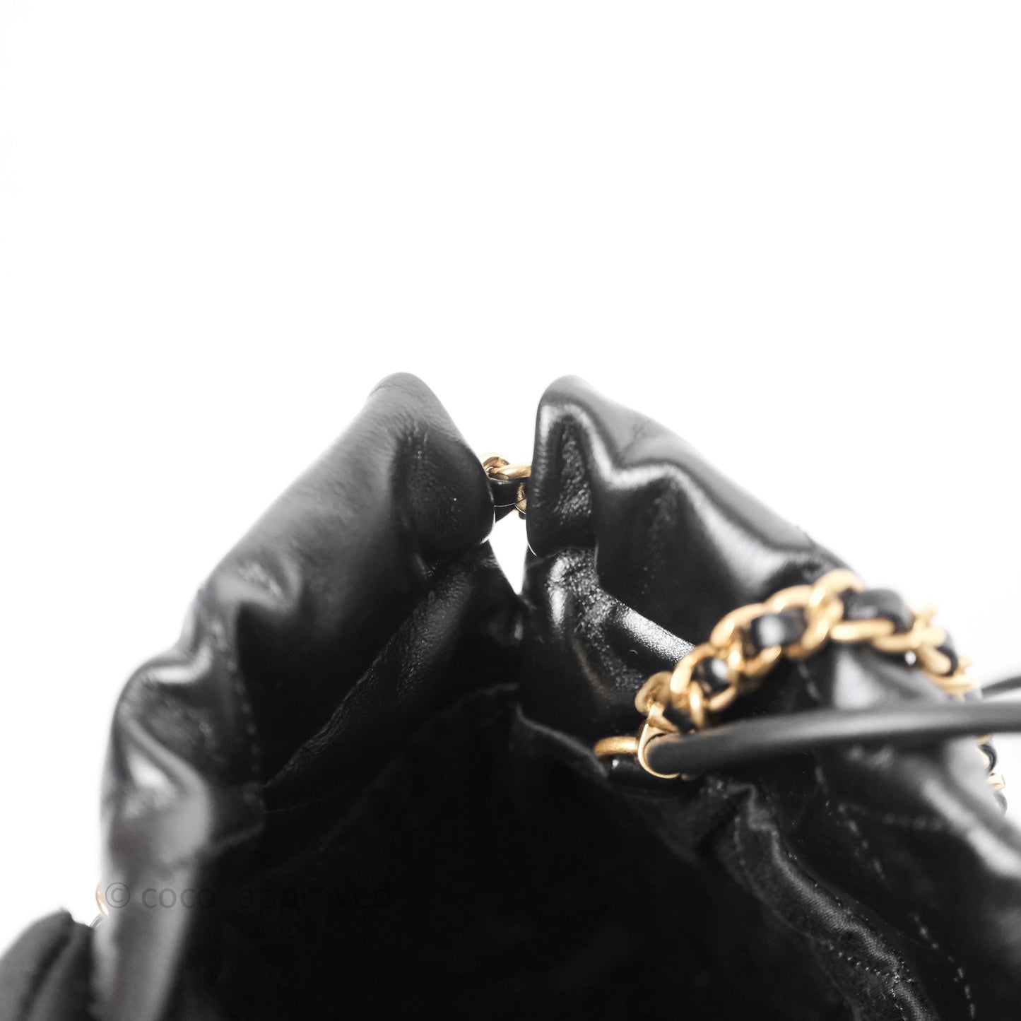 Chanel 22 Mini Bag Black Crumpled Calfskin