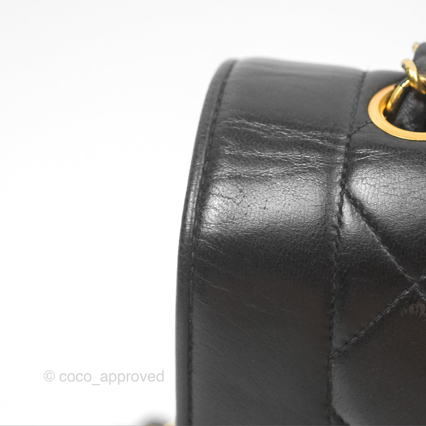 Chanel Vintage Quilted Medium Classic Diana Flap Bag Black Lambskin 24K Gold Hardware