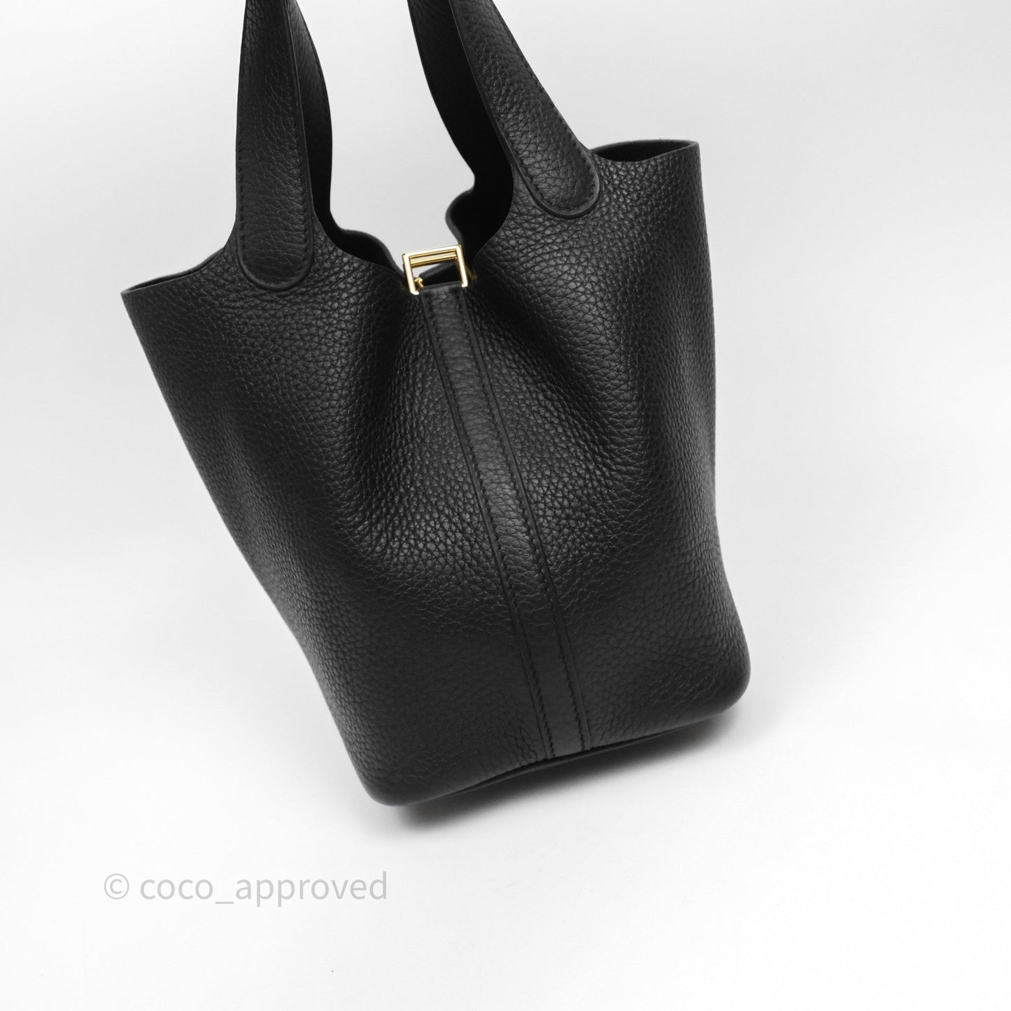 Hermès Picotin 18 Black Noir 89 Clemence Gold Hardware