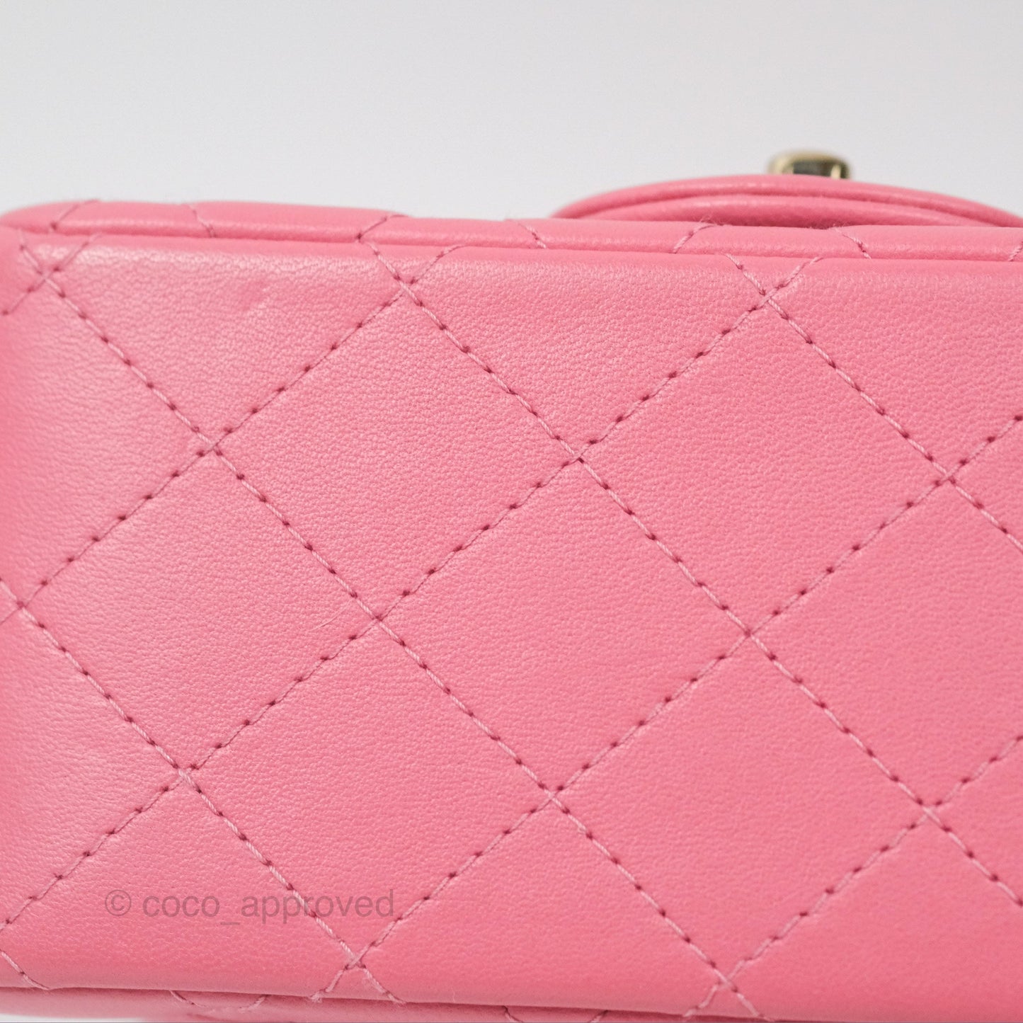 Chanel Quilted Mini Square Lambskin Pink Gold Hardware