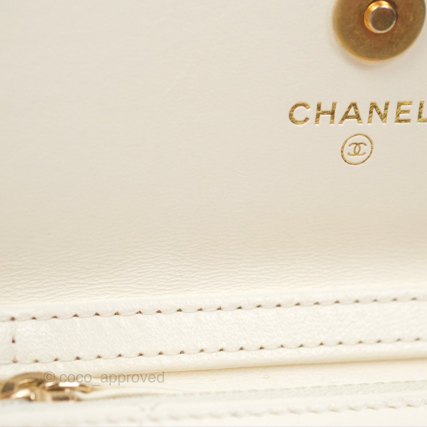 Chanel 19 Clutch With Chain Ivory White Lambskin Mixed Hardware
