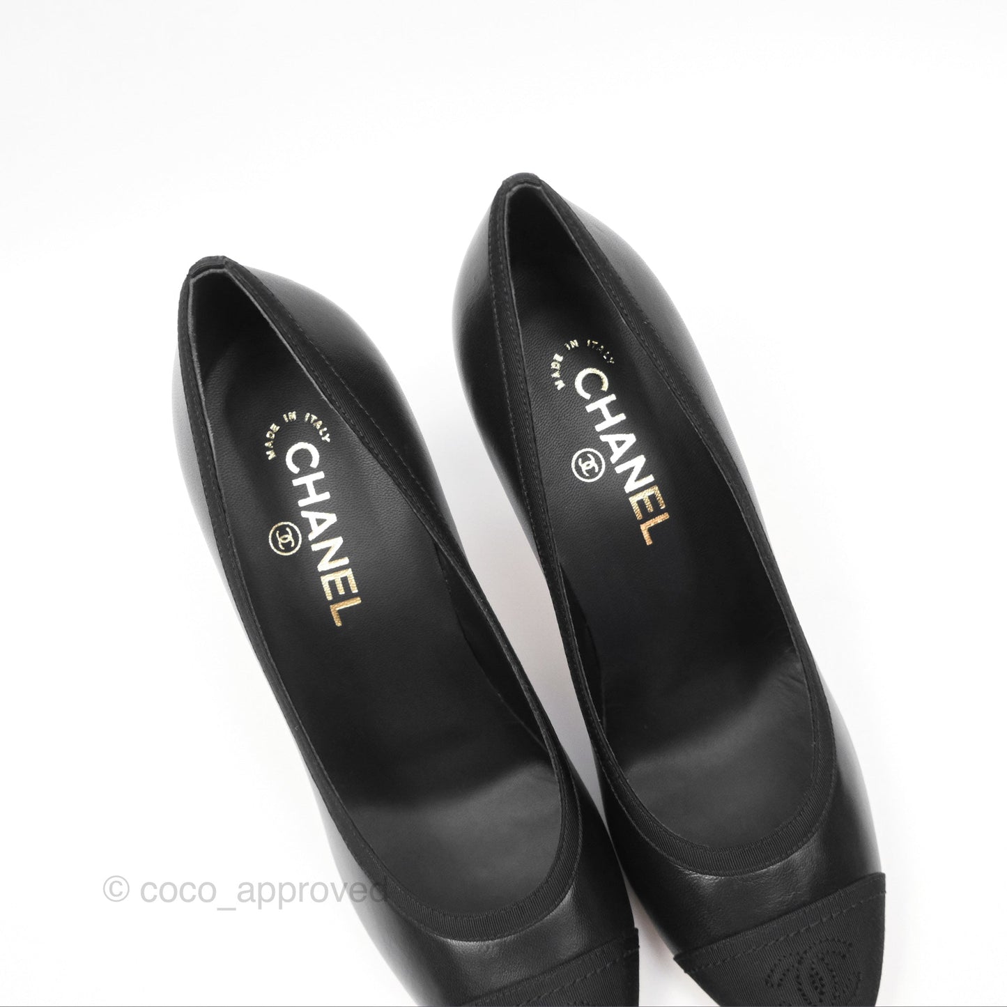 Chanel Classic Heels CC Black Lambskin Size 39.5