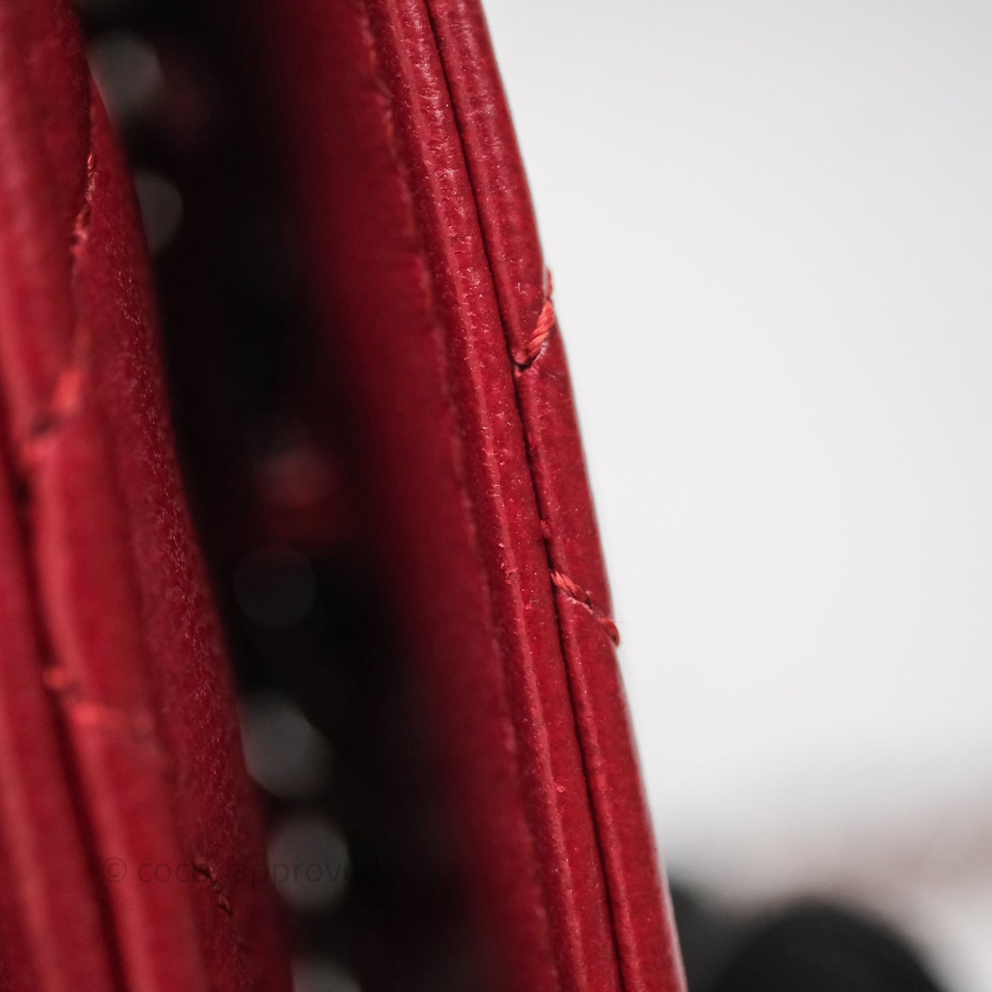 Chanel Quilted Wallet on Chain WOC Red Lambskin Silver Hardware